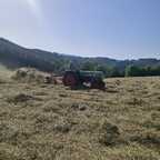 Unser Fendt Farmer 1Z mit Bautz WRSA Heuwender bei der Heuernte
